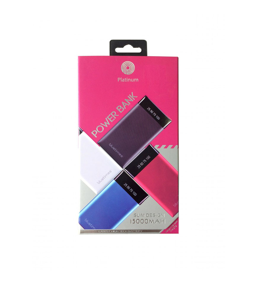 PLATINUM POWER BANK -SLIM-15,000MAH - PP-9005