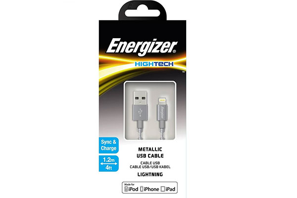 ENERGIZER HIGH-TECH USB LIGHTNING IPHONE CABLE ALU - GREY 1.2M - C13UBLIGGY4