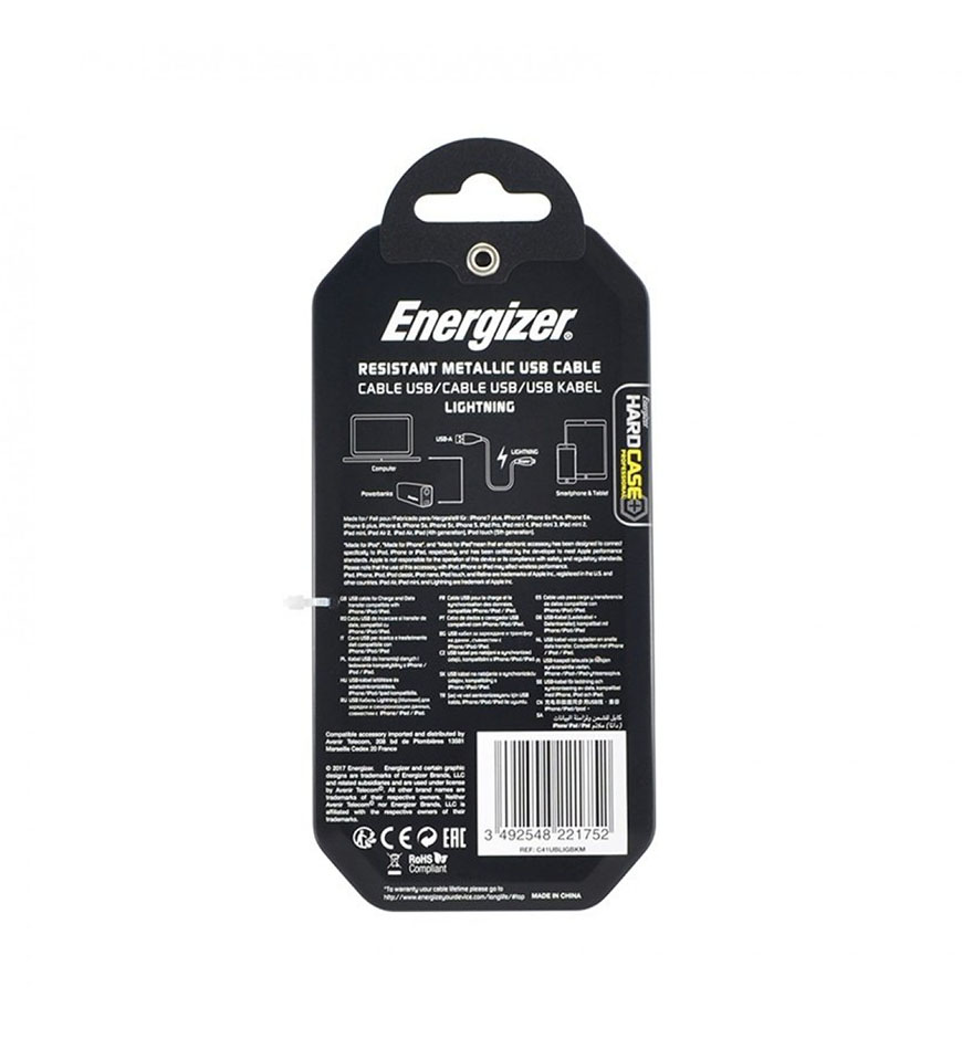 ENERGIZER LIGHTWEIGHT IPHONE CABLE LIGHTNING 1.2M - BLACK - C41UBLIGBKM