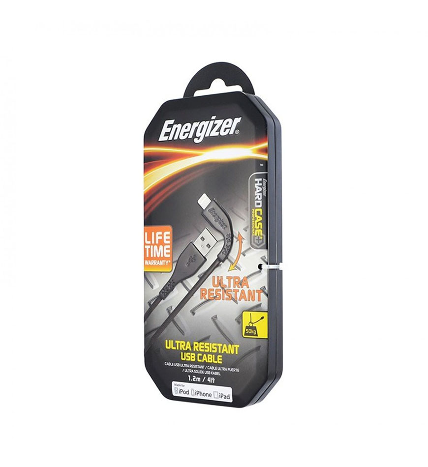 ENERGIZER LIGHTWEIGHT IPHONE CABLE LIGHTNING 1.2M - BLACK - C41UBLIGBKM