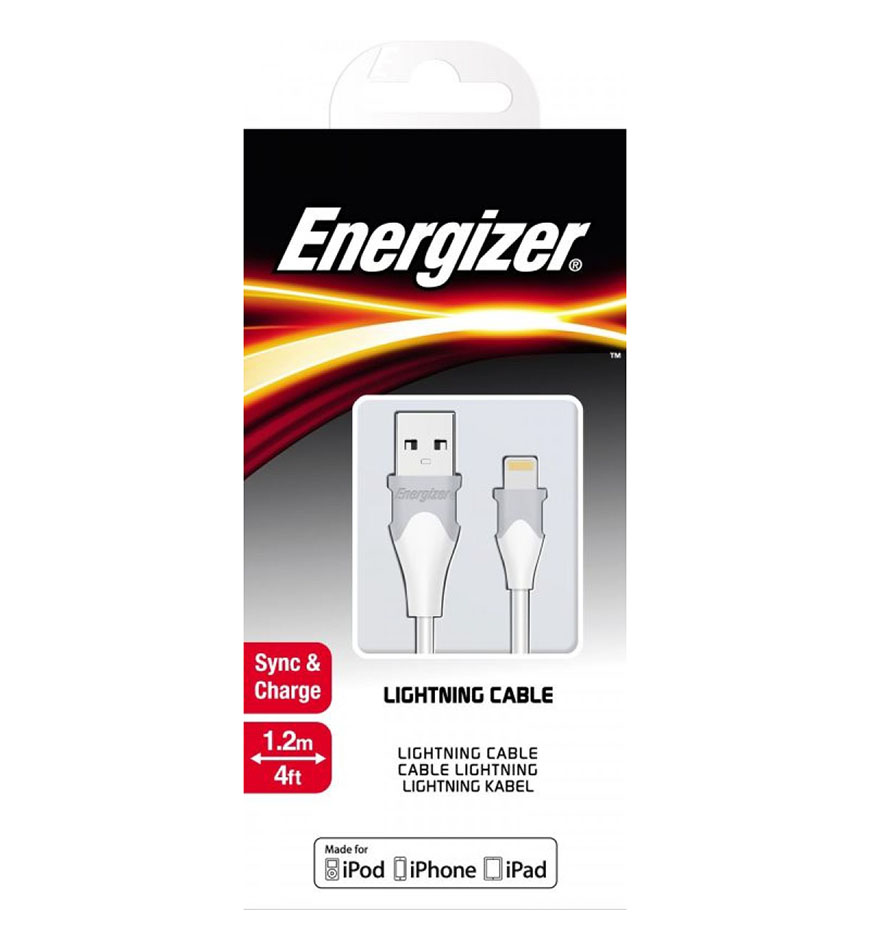 ENERGIZER CABLE LIGHTNING BICOLOR 1.2M - WHITE - C61LIGWH4
