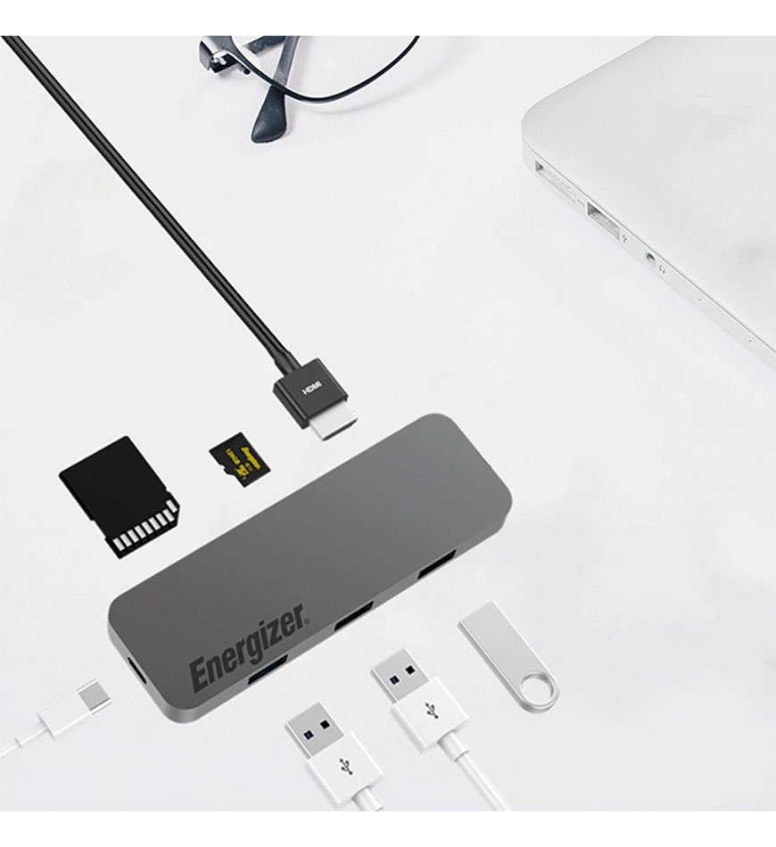 ENERGIZER USB C-HUB MULTI-PORT CABLE 7 IN 1 - HC3MPGY4