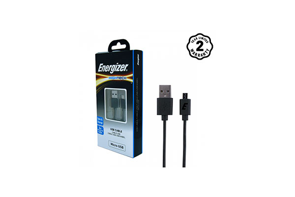 ENERGIZER HIGH-TECH MICRO-USB CABLE - BLACK - 2 MTR -C11UBMCKBK4