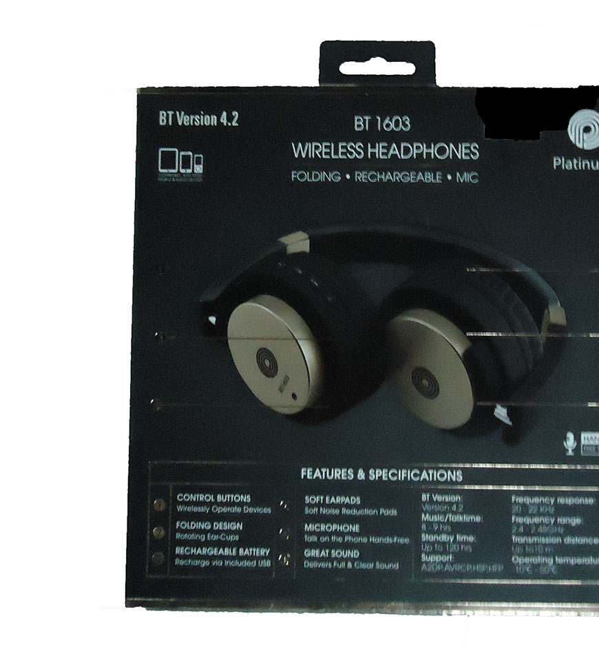 PLATINUM BLUETOOTH WIRELESS HEADPHONE & SPEAKER - BT1605S