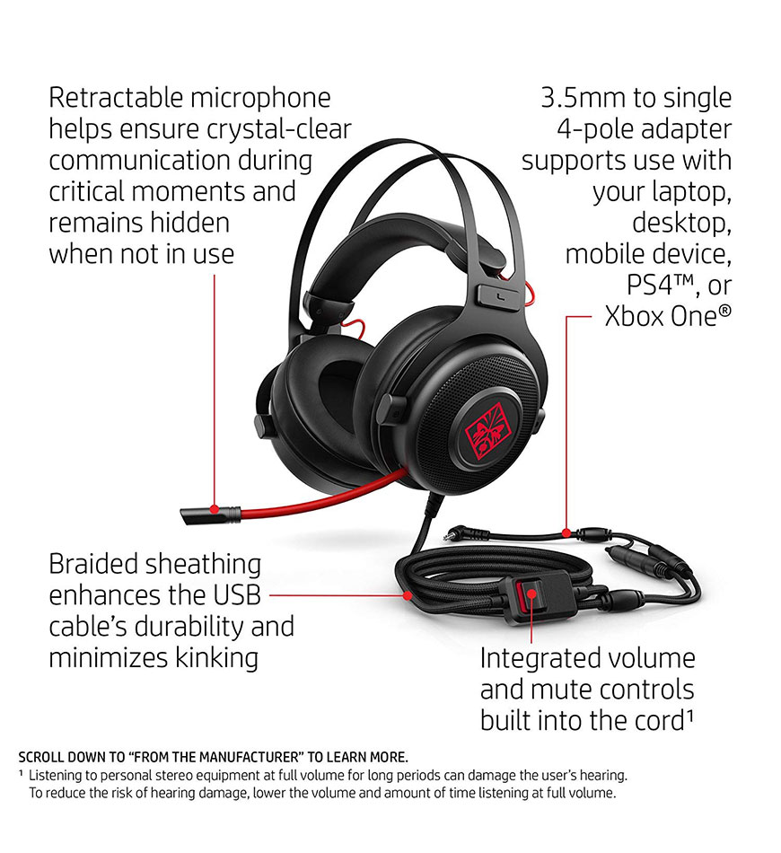 HP OMEN 800 -WIRED GAMING HEADSET -1KF76AA