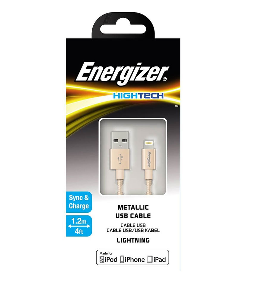 ENERGIZER HIGH-TECH USB LIGHTNING IPHONE CABLE ALU - GOLDEN 1.2M - C13UBLIGGD4