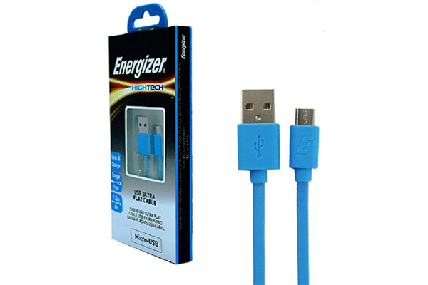 ENERGIZER HIGH-TECH FLAT USB MICRO- USB CABLE - BLUE 1.2M - C21UBMCGBL4