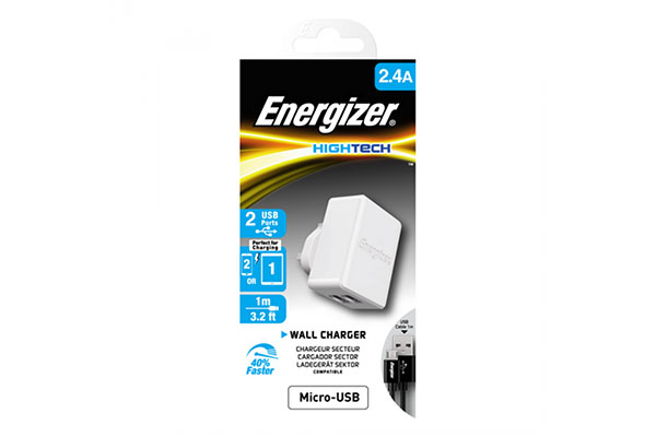 ENERGIZER ULTRA WALL CHARGER - LIGHTNING 3.4A - 2 USB UK WHITE - ACA2CUKULI3