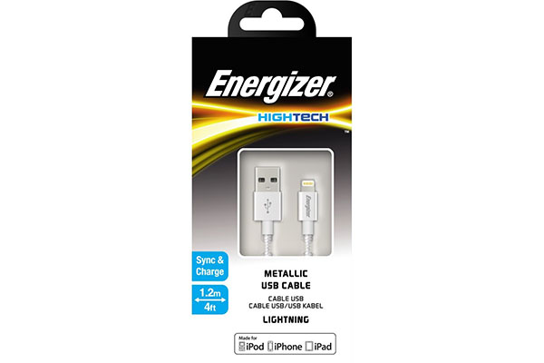 ENERGIZER HIGH-TECH USB LIGHTNING IPHONE CABLE ALU - SILVER 1.2M - C13UBLIGSL4