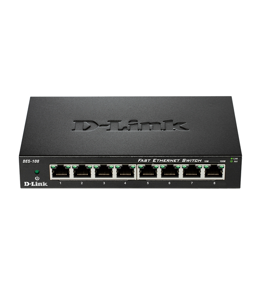 D-Link 8 port/10/100m Unmanaged Switch (DES-108/B)