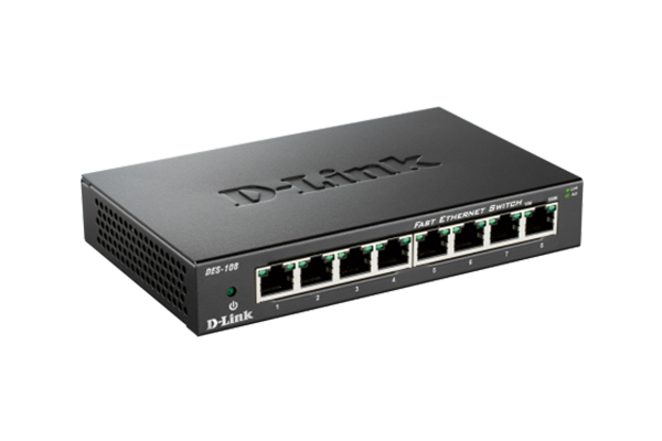 D-Link 8 port/10/100m Unmanaged Switch (DES-108/B)