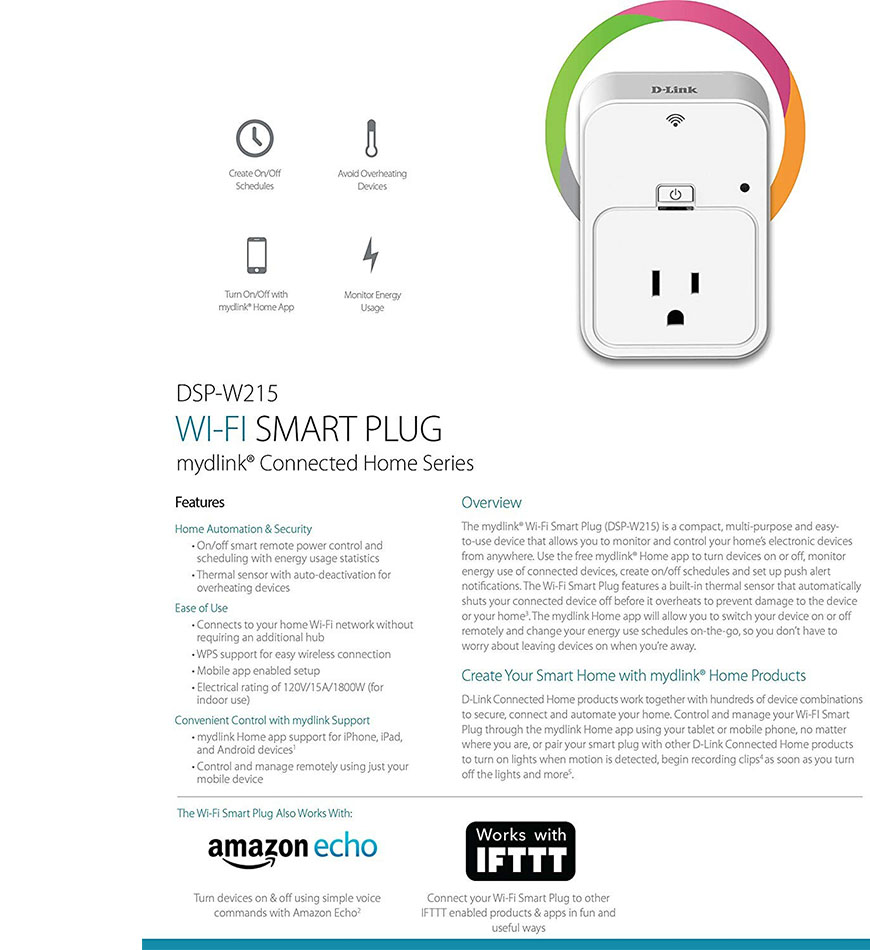 D-LINK SMART PLUG - ENERGY MONITORING - DSP-W215