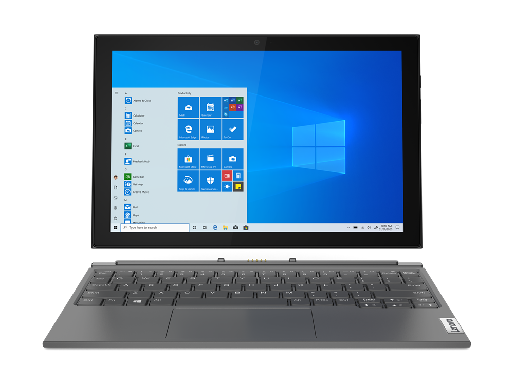 Lenovo IdeaPad Duet 3 10IGL5 - Celeron 4020 - 4Gb RAM - 64GB ROM - 10.3 WUXGA - Front 2.0MP / Rear 5.0MP - Grey - Duet 3 Folio - Win 10 - Msoffice 365 - 82AT003DAX