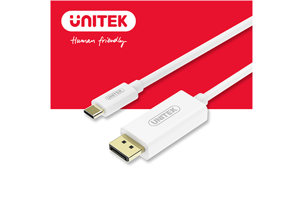 Unitek USB3.1 Type-C to DisplayPort (4K) Cable 1.8m - White
