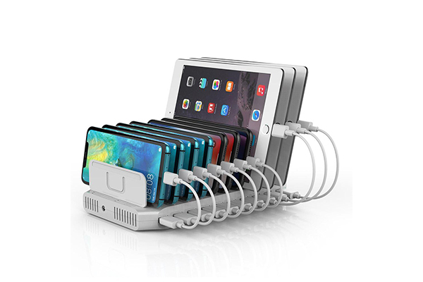 Unitek USB 10-Port Smart Charging Station White, 12V8A Power Adapter