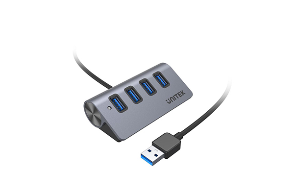 Unitek USB3.0 4-Port Aluminium Hub, Space Grey 