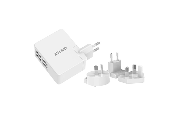 Unitek 24W 4-Port USB Universal Travel Wall Charger 