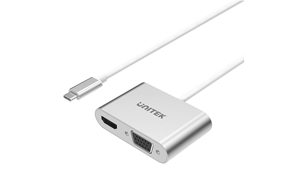 Unitek USB3.1 Type-C To HDMI + VGA Converter - Silver